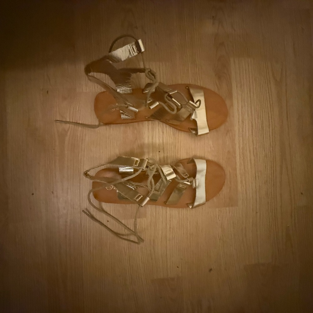 Women's Gold Strappy Sandals